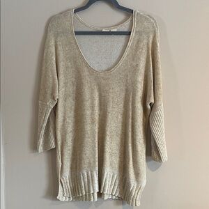Anthropologie Moth Beige Scoop Neck Sweater